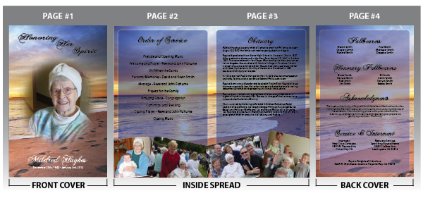Customize your memorial programs with photos and text of your loved one